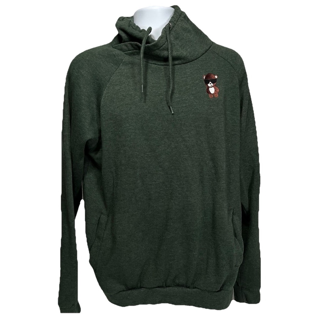 Burnside Skateboards Men's Pocket Sweater Jacket Size XL Embroidered Bear Logo‎
